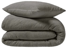 Antracitové obliečky na dvojlôžko/predĺžené z mikroplyšu 240x220 cm Helena – douceur d'intérieur