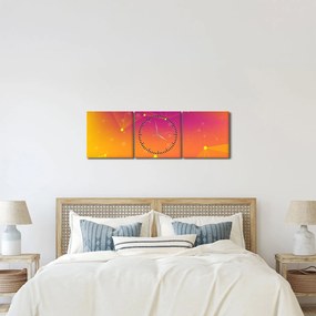 Farebný abstraktný obraz (s hodinami) (90x30 cm)
