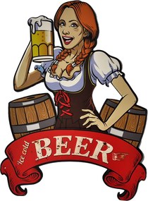 Nástenná kovová ceduľa Ice cold Beer - 60*1*80 cm