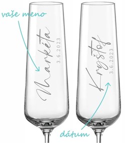 Svadobné poháre na sekt Calligraphy style, 2 ks