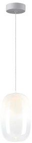 Závesné svietidlo Vaso, 1x biele sklenené tienidlo, (fi 13cm), w