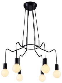 Luster na lanku BASSO 6xE27/40W/230V čierna