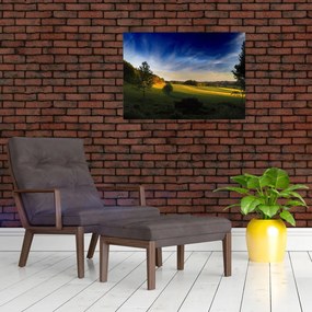 Sklenený obraz - Horská lúka (70x50 cm)