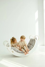 Montessori drevená hojdačka biela L Čierna