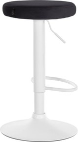 Barová stolička Ponte - zamat, biely rám - Čierna