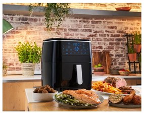 Čierna teplovzdušná fritéza EASY FRY&amp;GRILL STEAM+ FW201815 – Tefal