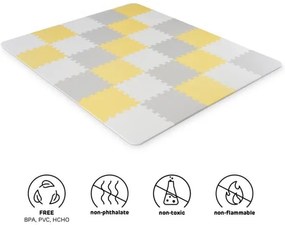 KINDERKRAFT - Penové puzzle LUNO 30ks šedá/žltá