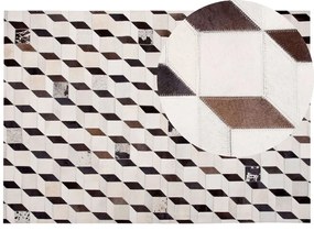 Kožený koberec 160 x 230 cm béžový ALPKOY Beliani