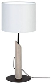 Stolová lampa COLETTE GREY, 1xMax.40W, sivé textilné tienidlo, sivá morená borovica, B