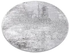 styldomova Sivý štruktúrovaný koberec kruh FEME 8731
