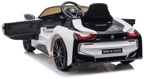 RAMIZ ELEKTRICKÉ AUTÍČKO BMW i8 - NELAKOVANÉ - BIELE  - 2x35W MOTOR - 1x12V4,5Ah - BATÉRIA - 2022