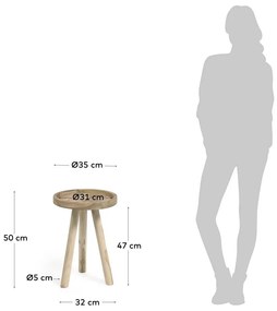 Okrúhly odkladací stolík z tíkového dreva ø 35 cm Glenda – Kave Home