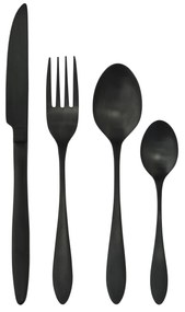 MADAM STOLTZ Sada príborov z nerezovej ocele Black – set 4 ks