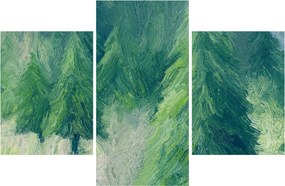Obraz - Maľované ihličnany (90x60 cm)