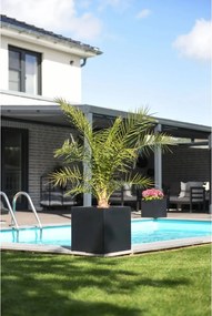 Kvetináč BLOCK, sklolaminát, 50x50x50 cm, antracit