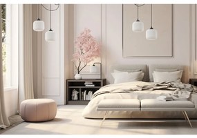 Stolná lampa Riffle, 1x biele sklenené tienidlo