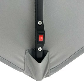 Avenberg Veľký nastaviteľný slnečník Sunny LED300, sivý