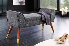 Dizajnová lavička Rosaria antracit bouclé 90cm