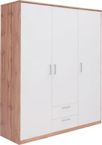 XXXLutz SKRIŇA S OTOČNÝMI DVERAMI, biela, dub wotan, 157/194/54 cm Xora - Skrine - 000017003337