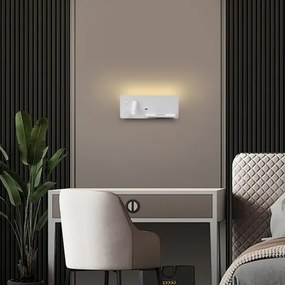 Immax 08285L-LED Nástenné sviet. s pol., USB a bezdr. nab. LED/3W/230V + LED/3W