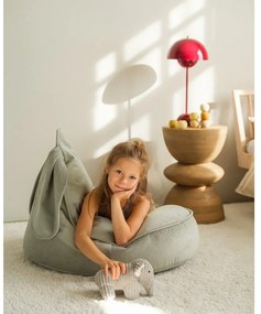 Zamatový detský sedací vak v mentolovej farbe Bunny – Wigiwama