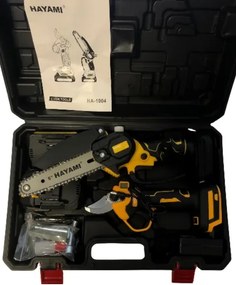 HAYAMI Aku záhradnícke nožnice a pílka Hayami HA-1004 + 2x batéria 21 V + praktický kufor + príslušenstvo