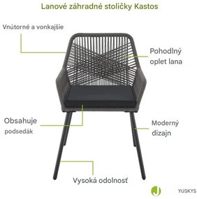 InternetovaZahrada Kovové kreslá Kastos 2 ks - sivá
