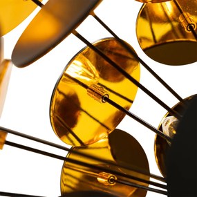 Dizajnové závesné svietidlo čierne a zlaté - Cerchio