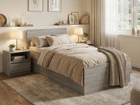 Posteľ SOFIA 80 x 200 cm, dub lanýž Rošt: S latkovým roštom, Matrac: Matrac COCO MAXI 20 cm