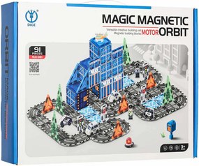 KIK 3D magnetická stavebnica Policajné autá, 91 dielov