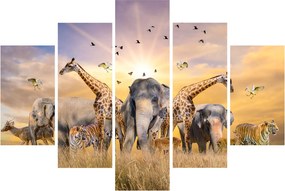 Obraz - Africké zvieratá (150x105 cm)