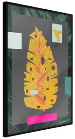 Artgeist Plagát - Golden Leaf [Poster] Veľkosť: 20x30, Verzia: Zlatý rám s passe-partout