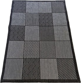 Sivý sisalový koberec so štvorcovým vzorom – prírodný štýl Rozmer: 50x80 cm