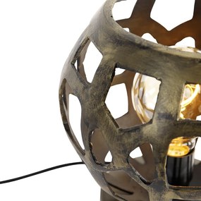 Priemyselná stolná lampa starožitné zlato - Bobby