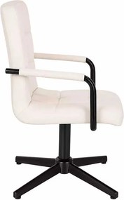LuxuryForm DESIGN Otočná stolička VERONA BLACK na čiernom kríži - biela