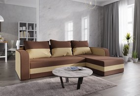 Rohová rozkládacia sedačka WELTA, 235x85x139, šedá/biela, mikrofáze10/biela