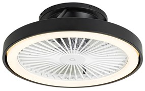 Inteligentný stropný ventilátor čierny vrátane LED s diaľkovým ovládaním - Dave