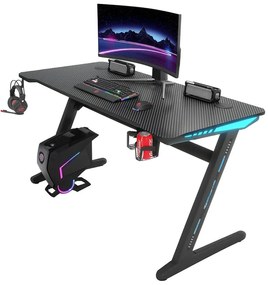 Herný stôl s podsvietením BG04 čierny 140 cm