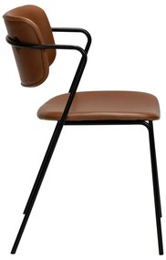 Hnedá stolička z imitácii kože DAN-FORM Denmark Zed