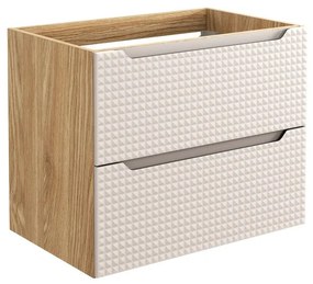 Závěsná umyvadlová skříňka Luxor Beige 82-70-2S béžová/dub olejovaný