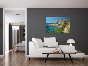 Obraz - Malebné pobrežie dediny (90x60 cm)