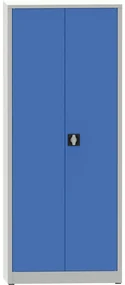 Dielenská policová skriňa na náradie KOVONA JUMBO, 4 police, zváraná, 800 x 600 x 1950 mm, sivá / modrá