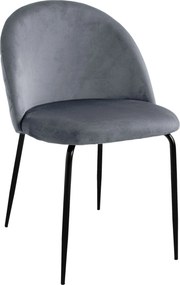 Grafitová zamatová stolička FARGO