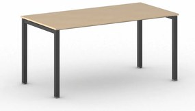 Rokovací kancelársky stôl PRIMO SQUARE, 160x80 cm, čierna podnož, buk