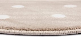 Koberec FD Lush bodky, svetlobéžový kruh