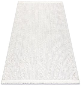 Koberec NANO EN14A Diamanty, slučkový, plocho tkaný, biely