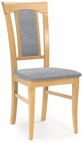 Jedálenská stolička Konrad, sivá / dub medový