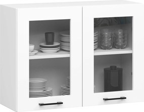 Kuchyňská linka Olivie 1,8 m prosklená bílá/dub sonoma