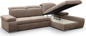 Rohová sedacia súprava Odessa, svetlo hnedá látka, pravý roh