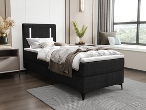 Jednolôžková posteľ 80 cm Ortega Comfort (čierna) (s roštom a matracom, bez úl. priestoru) (s LED osvetlením). Vlastná spoľahlivá doprava až k Vám domov. 1082667